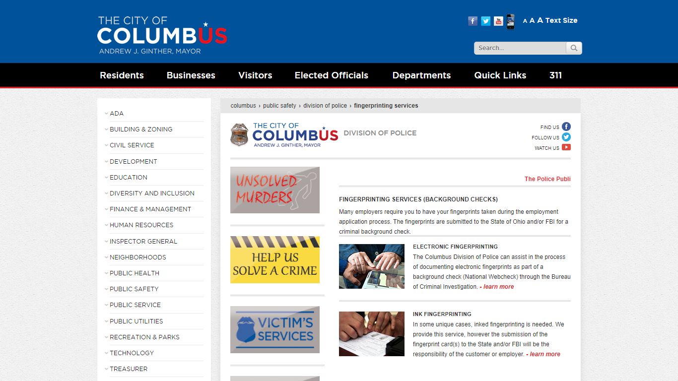 Fingerprinting Services - Columbus
